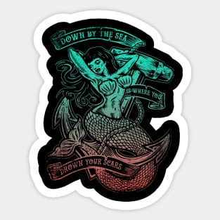 "DOWN BY THE SEA" Sticker